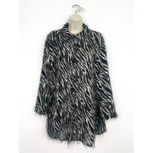 Anthony Mark Hankins Collection Women’s Semi Sheer Zebra Print Eyelash Textured